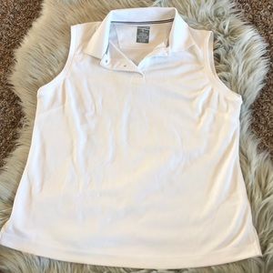 Golf Collared White Sleeveless Top